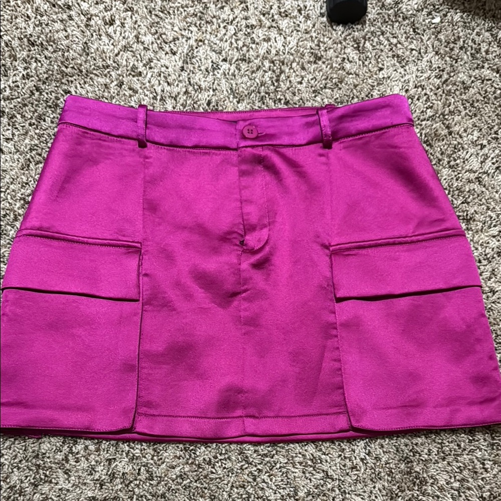 Zara Vibrant Pink Mini Skirt with Pockets
